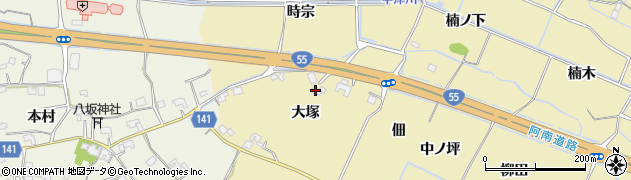 徳島県小松島市坂野町（大塚）周辺の地図