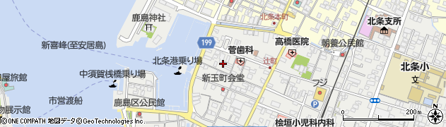 愛媛県松山市北条辻周辺の地図
