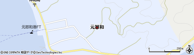 愛媛県松山市元怒和周辺の地図