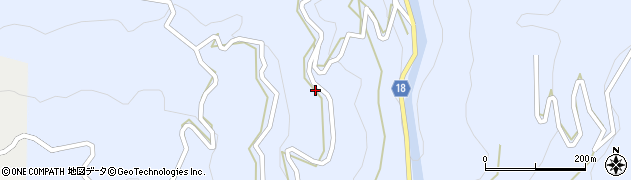 徳島県佐那河内村（名東郡）下（大平）周辺の地図