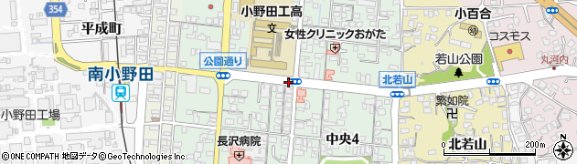 山口県山陽小野田市中央周辺の地図
