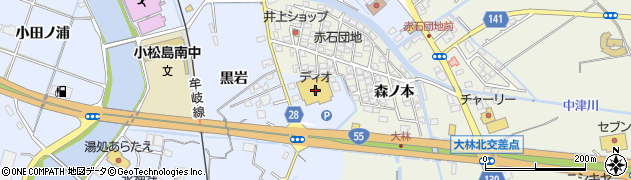 ディオ小松島店周辺の地図