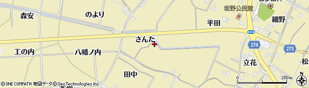 徳島県小松島市坂野町（さんた）周辺の地図