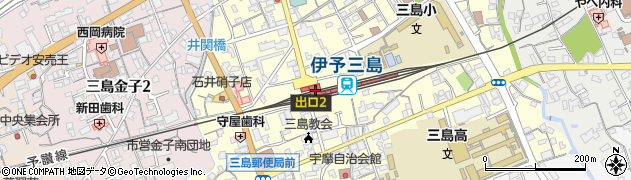 トヨタレンタリース西四国ＪＲ伊予三島駅店周辺の地図
