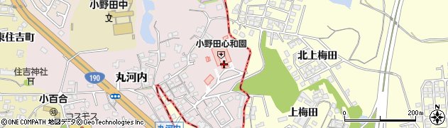 山口県山陽小野田市心和園周辺の地図