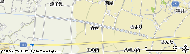 徳島県小松島市坂野町（森安）周辺の地図