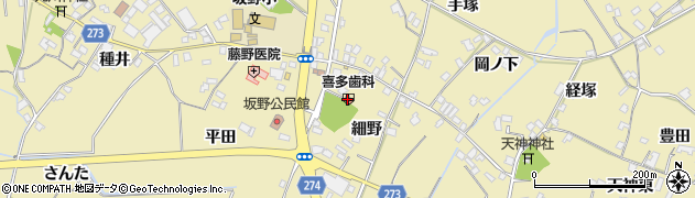 徳島県小松島市坂野町（細野）周辺の地図