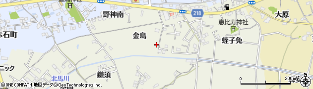 徳島県小松島市大林町金島周辺の地図