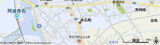 徳島県小松島市赤石町周辺の地図