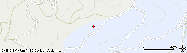 徳島県佐那河内村（名東郡）上（平尾）周辺の地図
