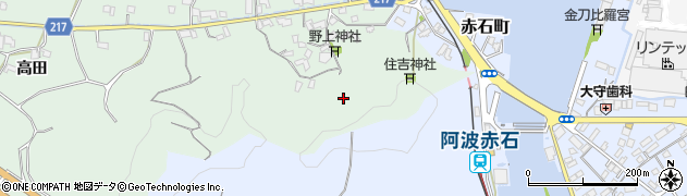 徳島県小松島市田野町（金山）周辺の地図