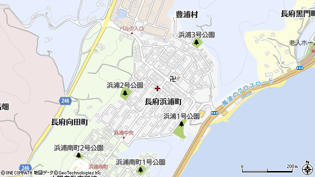 〒752-0993 山口県下関市長府浜浦町の地図