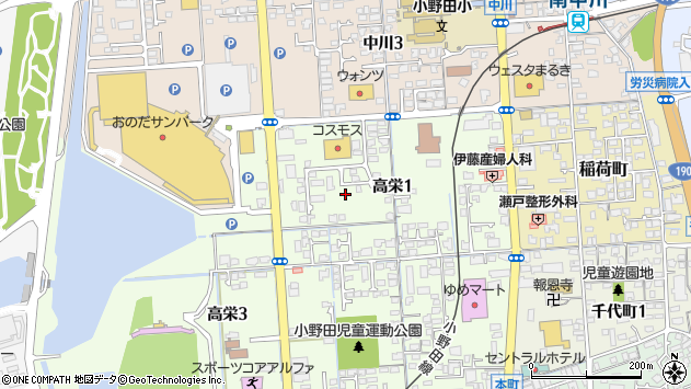 〒756-0815 山口県山陽小野田市高栄の地図