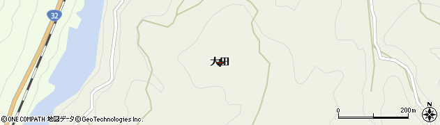 徳島県三好市池田町大利大田周辺の地図