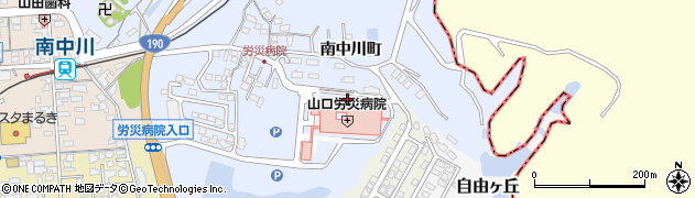 山口県山陽小野田市労災病院周辺の地図