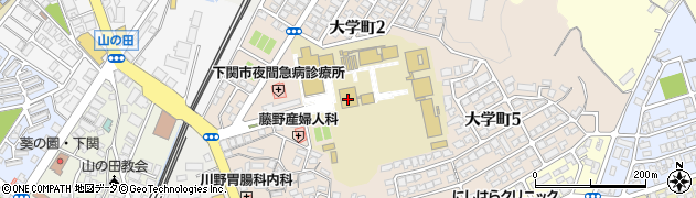 下関市立大学周辺の地図