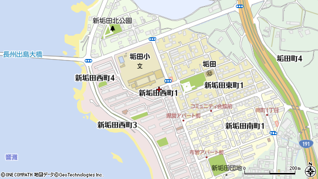 〒751-0844 山口県下関市新垢田西町の地図