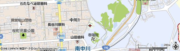 山口県山陽小野田市北中川町周辺の地図