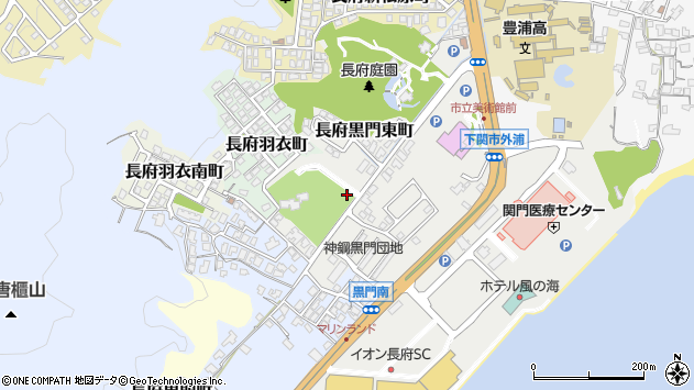 〒752-0986 山口県下関市長府黒門東町の地図