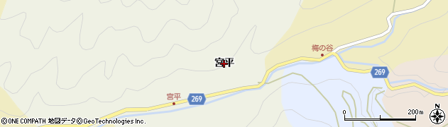 徳島県三好市池田町大利（宮平）周辺の地図