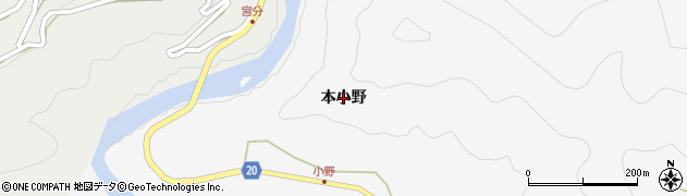 徳島県神山町（名西郡）神領（本小野）周辺の地図