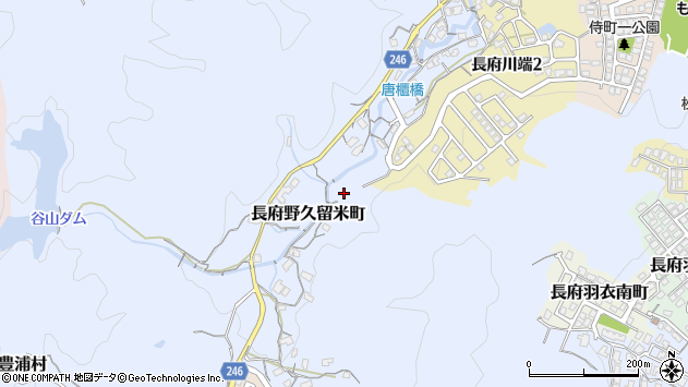 〒752-0992 山口県下関市長府野久留米町の地図