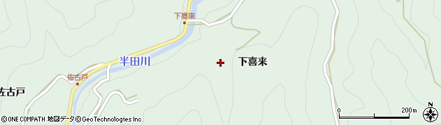 徳島県つるぎ町（美馬郡）半田（下喜来）周辺の地図