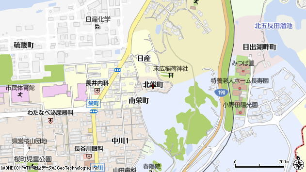 〒756-0801 山口県山陽小野田市北栄町の地図