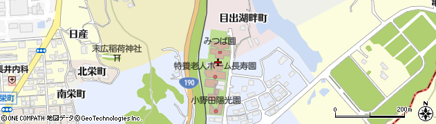 山口県山陽小野田市長寿園周辺の地図