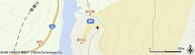 徳島県三好市池田町大利（出合）周辺の地図