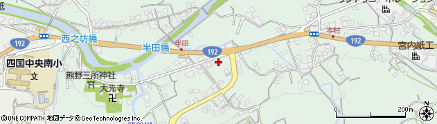 愛媛県四国中央市金田町半田（乙）周辺の地図