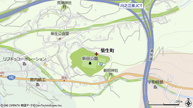 〒799-0125 愛媛県四国中央市柴生町の地図