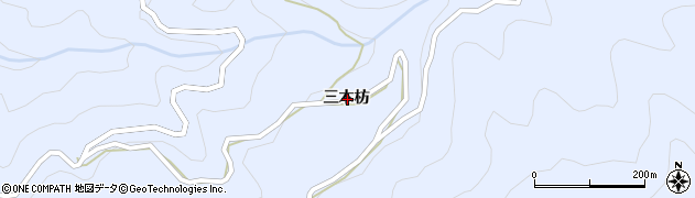 徳島県美馬郡つるぎ町貞光三木枋周辺の地図