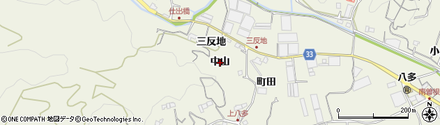 徳島県徳島市八多町（中山）周辺の地図