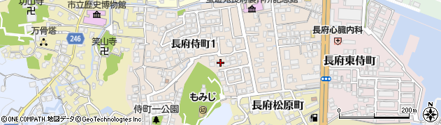 山口県下関市長府侍町周辺の地図