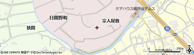徳島県小松島市日開野町（宗人屋敷）周辺の地図