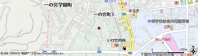 山口県下関市一の宮町周辺の地図