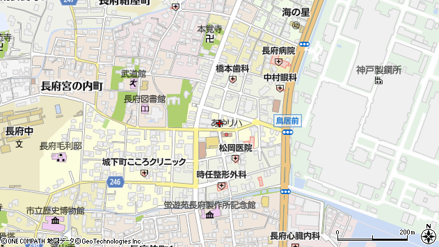 〒752-0975 山口県下関市長府中浜町の地図