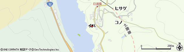 徳島県三好市池田町中西（イバ）周辺の地図