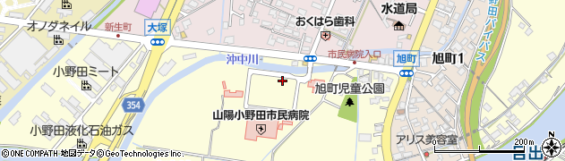 山口県山陽小野田市市立病院周辺の地図