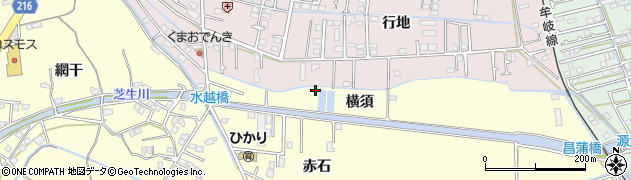 徳島県小松島市芝生町（横須）周辺の地図
