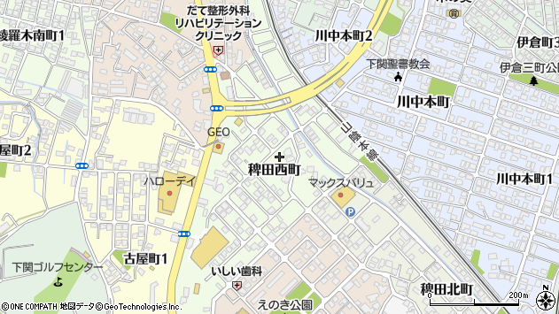 〒751-0855 山口県下関市稗田西町の地図
