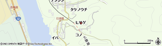 徳島県三好市池田町中西ヒサゲ周辺の地図