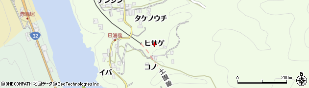 徳島県三好市池田町中西（ヒサゲ）周辺の地図