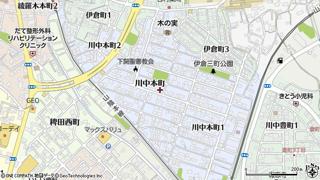 〒751-0859 山口県下関市川中本町の地図