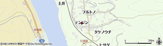 徳島県三好市池田町中西（テンジン）周辺の地図