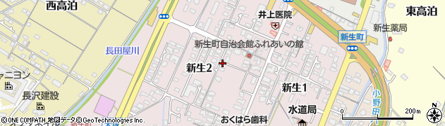 山口県山陽小野田市新生周辺の地図
