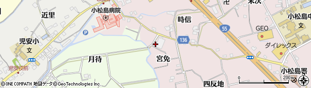 徳島県小松島市日開野町宮免周辺の地図