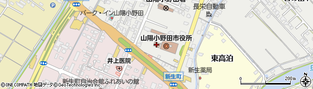 山陽小野田市役所教育委員会　事務局社会教育課社会教育係周辺の地図