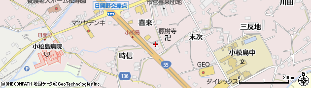 徳島県小松島市日開野町（時信）周辺の地図
